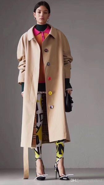 windbreaker ladies loose jacket in the long coat solid color belt slim color button waterproof british wind autumn and winter coat, Tan;black 
windbreaker ladies loose jacket in the long coat solid color belt slim color button waterproof british wind autumn and winter coat, Tan;black