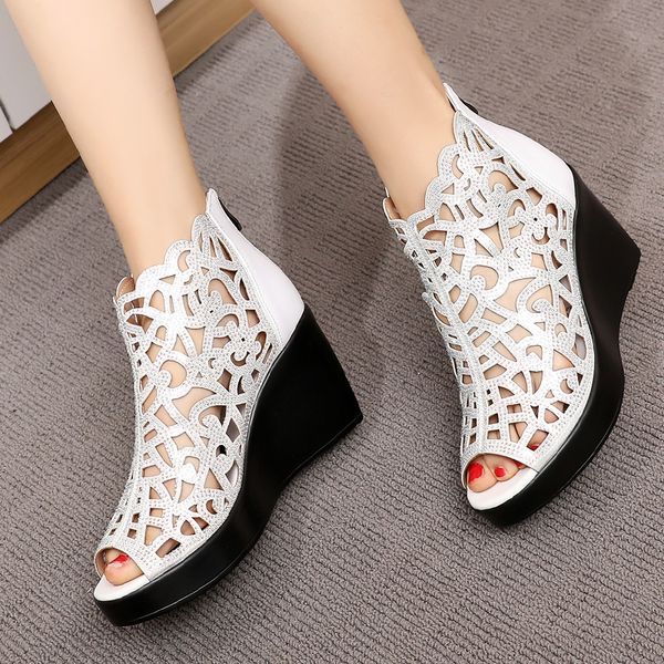 sandals gktinoo 2021 summer fish mouth hollow rhinestone shoes wedge high heel fashion elegant women, Black
sandals gktinoo 2021 summer fish mouth hollow rhinestone shoes wedge high heel fashion elegant women, Black