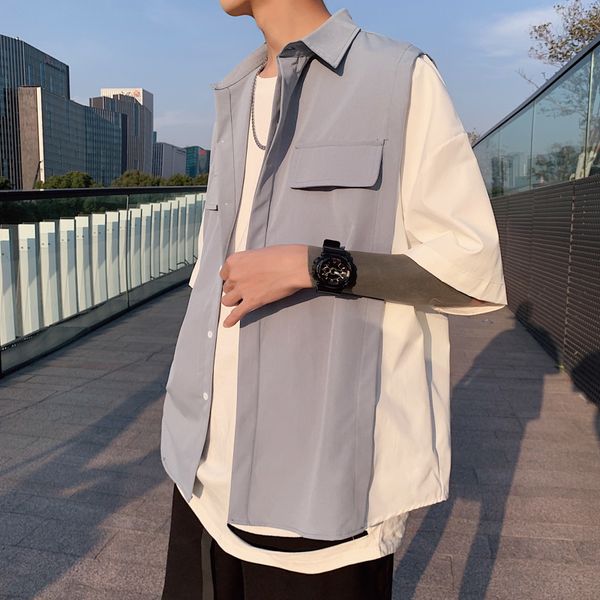 men's casual shirts 2021 summer japanese original trend stitching round neck short-sleeved shirt loose -5xl, White;black
men's casual shirts 2021 summer japanese original trend stitching round neck short-sleeved shirt loose -5xl, White;black