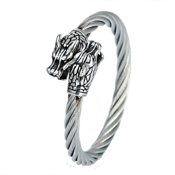 new style accessories stainless steel weave leather bracelet retro animal titanium steel dragon bracelets leading leather bracel, Silver
new style accessories stainless steel weave leather bracelet retro animal titanium steel dragon bracelets leading leather bracel, Silver