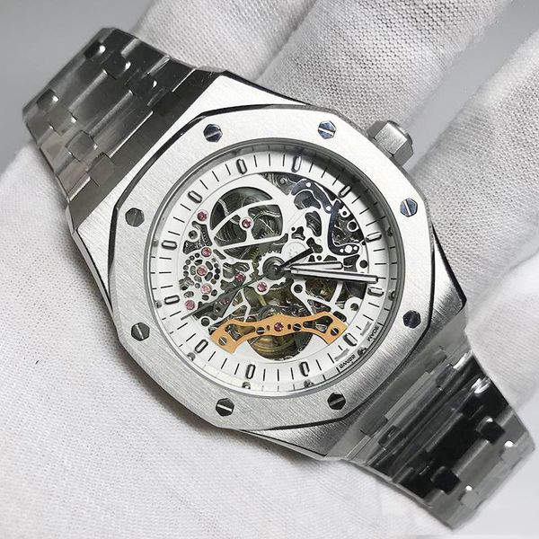 watch royal double balance wheel skeleton oak open back glide smooth automatic watches stainless steel black dial 15407 wristwatches, Slivery;brown
watch royal double balance wheel skeleton oak open back glide smooth automatic watches stainless steel black dial 15407 wristwatches, Slivery;brown