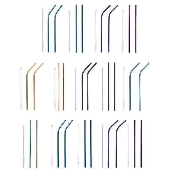 new 2pc drinking straws with cleaner brush stainless steel reusable metal screw thread kits health durable home bar accessories
new 2pc drinking straws with cleaner brush stainless steel reusable metal screw thread kits health durable home bar accessories