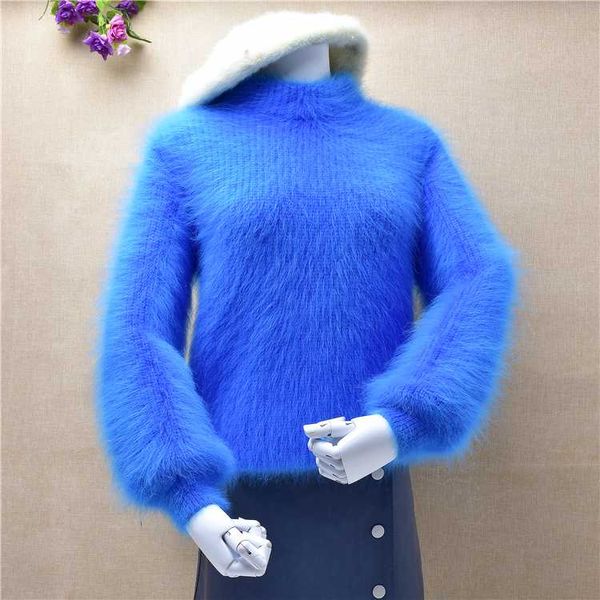 ladies women fashion blue hairy fluffy mink cashmere knitted turtleneck long lantern sleeves pullover angora fur jumper, White;black
ladies women fashion blue hairy fluffy mink cashmere knitted turtleneck long lantern sleeves pullover angora fur jumper, White;black