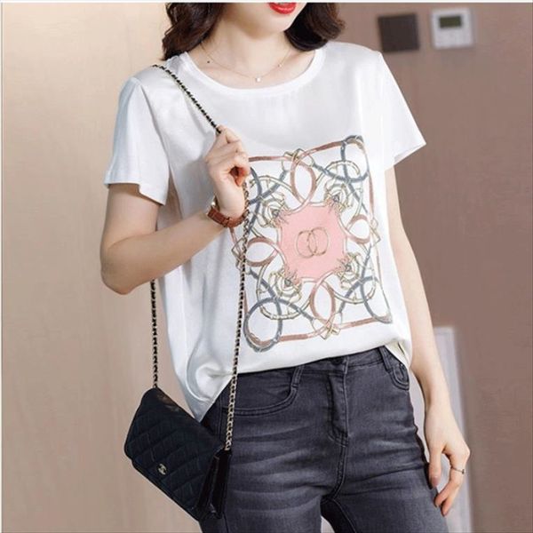 silk t- women's short-sleeved shirt shirt mulberry silk loose printed short 2020 summer, White
silk t- women's short-sleeved shirt shirt mulberry silk loose printed short 2020 summer, White
