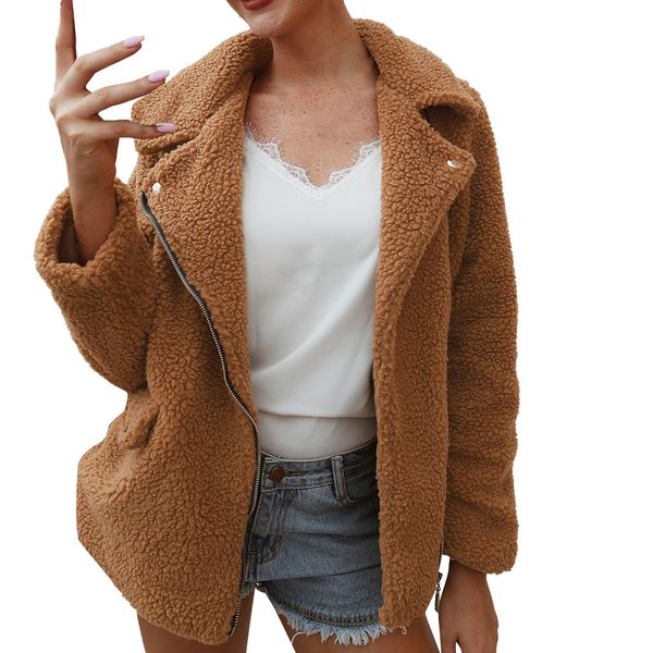 2019 elegant faux fur coat women winter warm soft zipper fur jacket female plush overcoat turn-down collar casual teddy outwear, Black
2019 elegant faux fur coat women winter warm soft zipper fur jacket female plush overcoat turn-down collar casual teddy outwear, Black