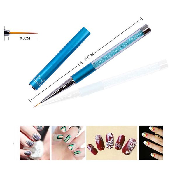 17.3cm nail art rhinestone strainless steel liner brush french lines stripes flower lattice painting drawing pen manicure tools, Silver
17.3cm nail art rhinestone strainless steel liner brush french lines stripes flower lattice painting drawing pen manicure tools, Silver