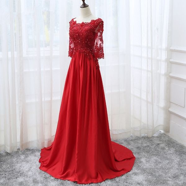 elegant evening formal dresses 2018 red pearls lace a line prom dresses custom robes de demoiselle d'honneur floor length robes de mari, Black
elegant evening formal dresses 2018 red pearls lace a line prom dresses custom robes de demoiselle d'honneur floor length robes de mari, Black