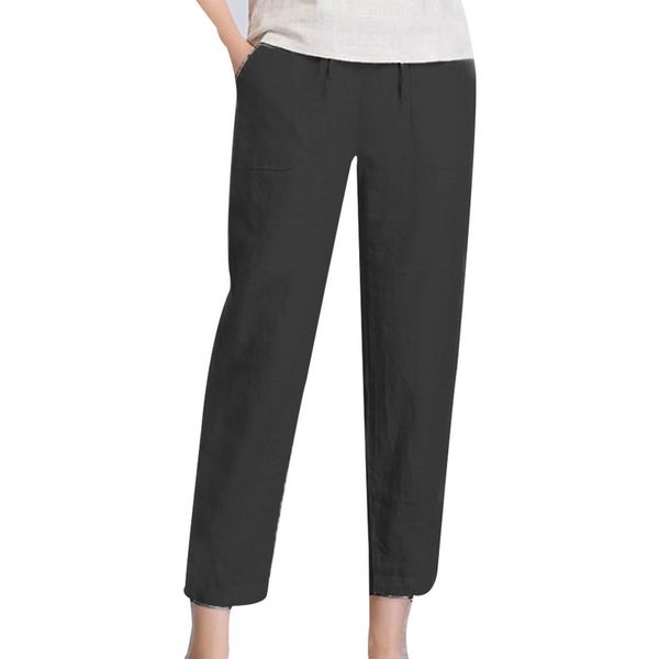 women's pants & capris 2021 spring summer women casual harajuku long ankle length trousers solid color elastic waist cotton linen plus, Black;white
women's pants & capris 2021 spring summer women casual harajuku long ankle length trousers solid color elastic waist cotton linen plus, Black;white