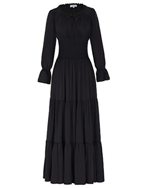 belle poque women long sleeve renaissance pleated maxi dress, Black;gray
belle poque women long sleeve renaissance pleated maxi dress, Black;gray