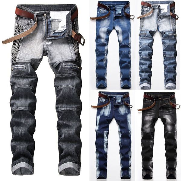мода мужчины узкие джинсы изношенные джинсы рваные denim pant slim fit pant long long men брюк, Blue
мода мужчины узкие джинсы изношенные джинсы рваные denim pant slim fit pant long long men брюк, Blue