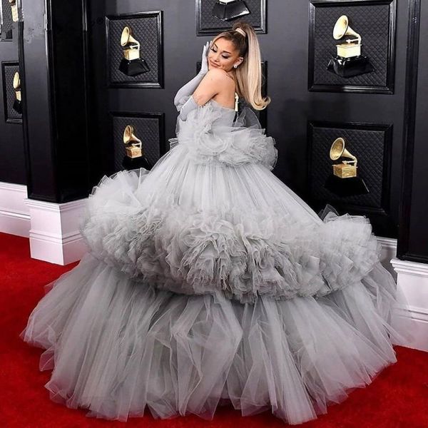 puffy silver ball gown prom dresses strapless tiered tulle tutu skirts plus size evening dress without gloves red carpet dress vestidos, Black
puffy silver ball gown prom dresses strapless tiered tulle tutu skirts plus size evening dress without gloves red carpet dress vestidos, Black