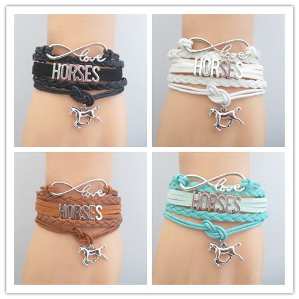 fashion new style handmade infinity love & silver plating letters horses charm leather bracelet for woman or girl gifts, Golden;silver
fashion new style handmade infinity love & silver plating letters horses charm leather bracelet for woman or girl gifts, Golden;silver