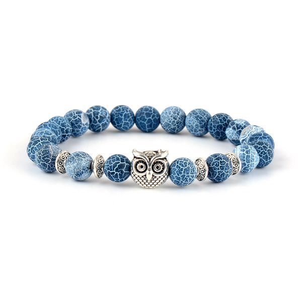 men women bracelet 8mm frosted matte onyx owl charm elastic stretch bracelets beads bracelet punk couples gifts, Black
men women bracelet 8mm frosted matte onyx owl charm elastic stretch bracelets beads bracelet punk couples gifts, Black