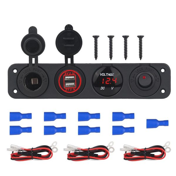12v-24v red led light dual usb charger socket rocker switch panel volt meter power socket 120w for rv car boat trailer vehic
12v-24v red led light dual usb charger socket rocker switch panel volt meter power socket 120w for rv car boat trailer vehic