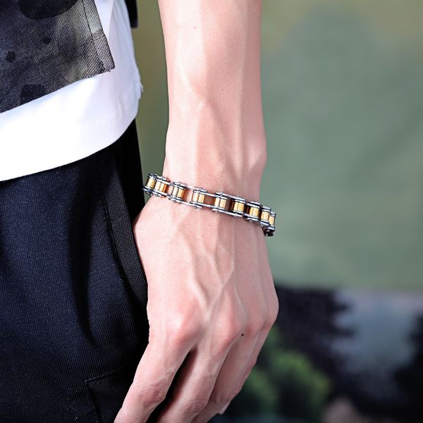 brand new jewelry metal stainless steel biker men motorcycle chain punk rock male bracelets punk men bangles 3 colors gifts, Black
brand new jewelry metal stainless steel biker men motorcycle chain punk rock male bracelets punk men bangles 3 colors gifts, Black