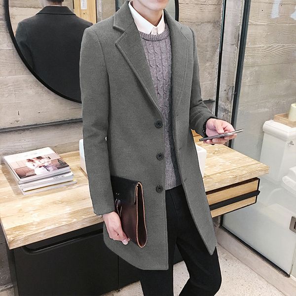 coat men formal single breasted figuring overcoat long wool jacket outwear warm windbreaker male coat, Black
coat men formal single breasted figuring overcoat long wool jacket outwear warm windbreaker male coat, Black