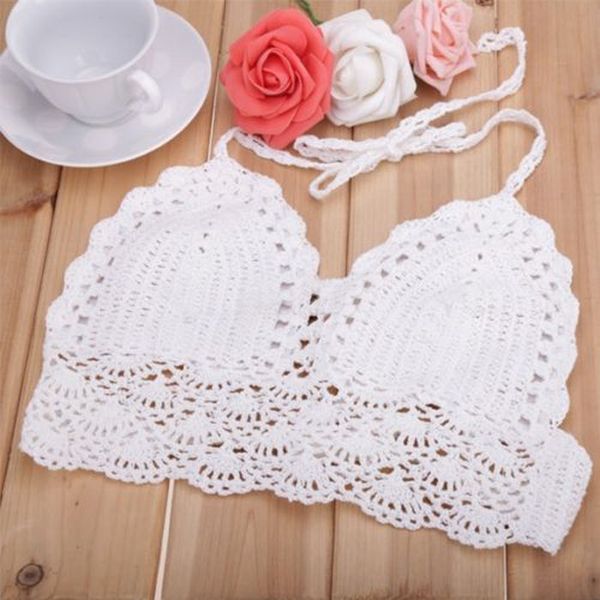 women bra boho beach bikini crop crochet knitted sleeveless backless belted tank, White
women bra boho beach bikini crop crochet knitted sleeveless backless belted tank, White