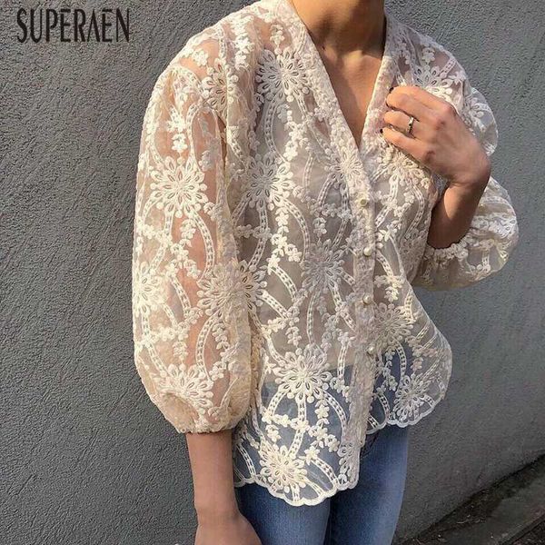 superaen v-neck women shirt wild fashion casual lace embroidered blouses and female summer and spring new 2019 shirts, White
superaen v-neck women shirt wild fashion casual lace embroidered blouses and female summer and spring new 2019 shirts, White