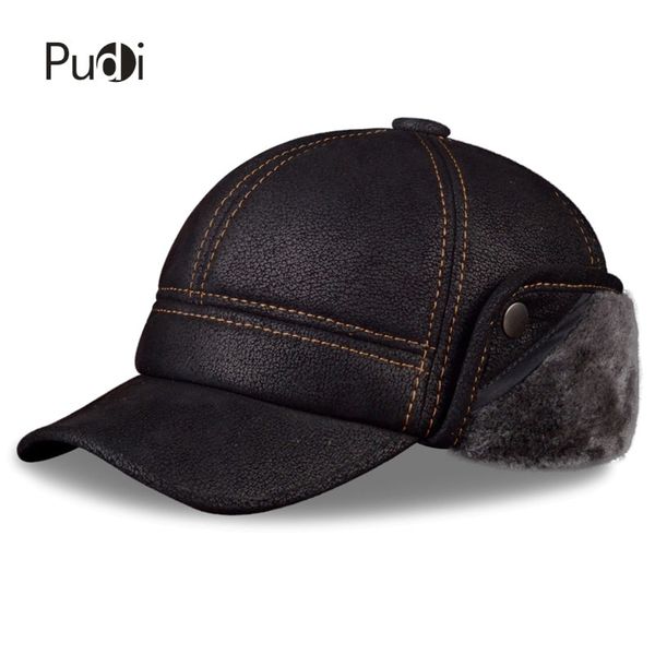 pudi men's scrub genuine leather baseball caps hats faux fur winter warm ear flap hat / cap black brown camel hl083 ly191228, Blue;gray
pudi men's scrub genuine leather baseball caps hats faux fur winter warm ear flap hat / cap black brown camel hl083 ly191228, Blue;gray