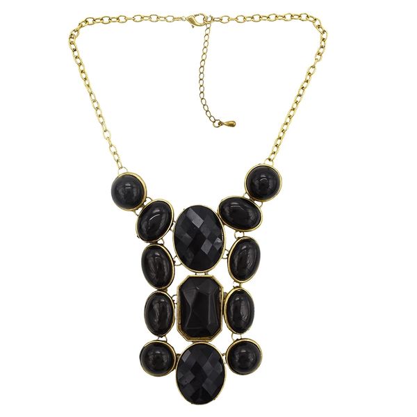 choker bib necklace vintage style 5 colors resin gem statement symmetrical geometry for women, Golden;silver
choker bib necklace vintage style 5 colors resin gem statement symmetrical geometry for women, Golden;silver