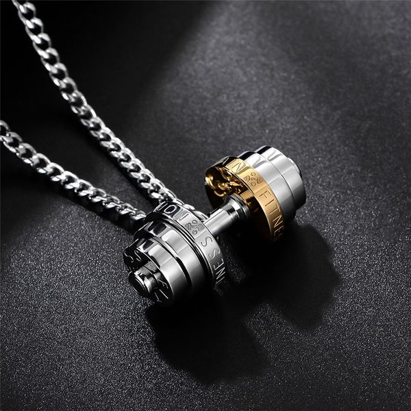 oulai777 fashion barbell fitness pendants male necklace stainless steel couple sports male chain women accessories with pendant, Silver
oulai777 fashion barbell fitness pendants male necklace stainless steel couple sports male chain women accessories with pendant, Silver