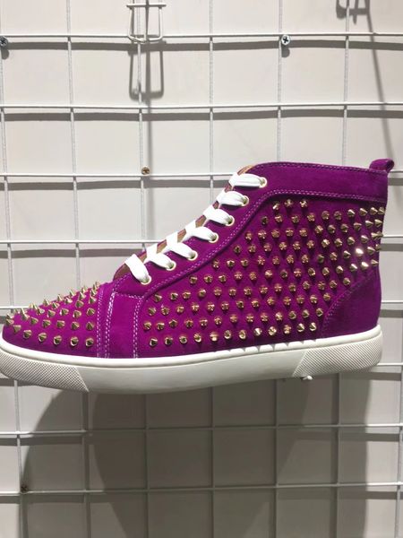 casual designer fashion women men suede real leather studded spikes lace up high sneakers shoes brand new, Black
casual designer fashion women men suede real leather studded spikes lace up high sneakers shoes brand new, Black