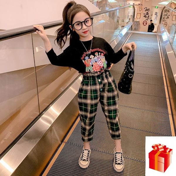 kids clothes sets 2020 spring suit new fashion girls round neck cartoon blouses + high waist plaid pants two-piece suit 4-12 y, White
kids clothes sets 2020 spring suit new fashion girls round neck cartoon blouses + high waist plaid pants two-piece suit 4-12 y, White