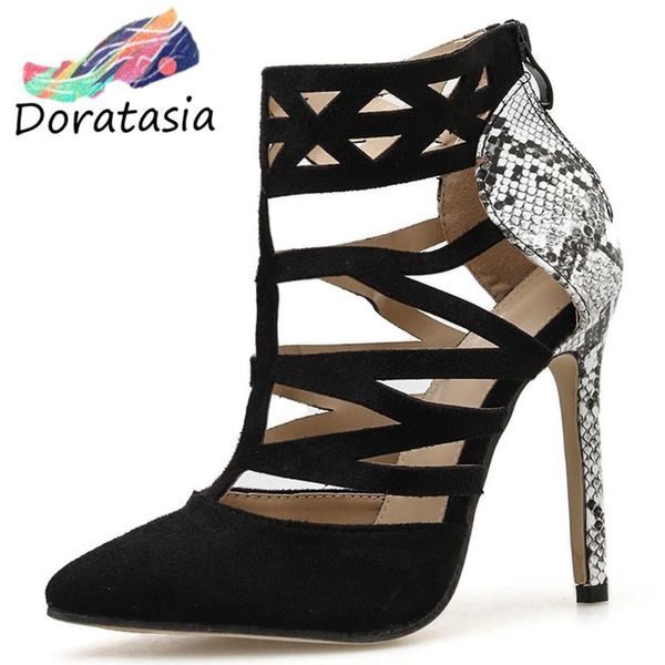 doratasia women snake print zipper high heels shoes 2020 party hollow out flock sandals women pointed toe sandals, Black
doratasia women snake print zipper high heels shoes 2020 party hollow out flock sandals women pointed toe sandals, Black