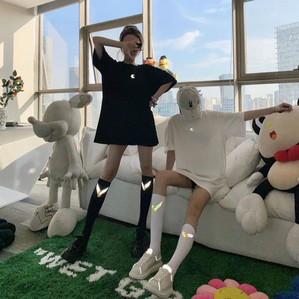 2020 summer new 3m reflective printing sailor moon loose t-shirt & socks female cool glow light japan harajuku sweet yaxian, White
2020 summer new 3m reflective printing sailor moon loose t-shirt & socks female cool glow light japan harajuku sweet yaxian, White