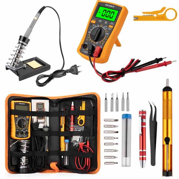 60w electric soldering iron kits adjustable temperature solder iron with digital multimeter auto ranging lcd rework tool
60w electric soldering iron kits adjustable temperature solder iron with digital multimeter auto ranging lcd rework tool