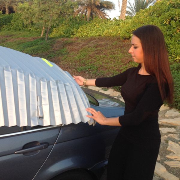 xl accordion pleated car cap with box packing.metalized reflective fabric provides robust shield against uv, heat, dust
xl accordion pleated car cap with box packing.metalized reflective fabric provides robust shield against uv, heat, dust