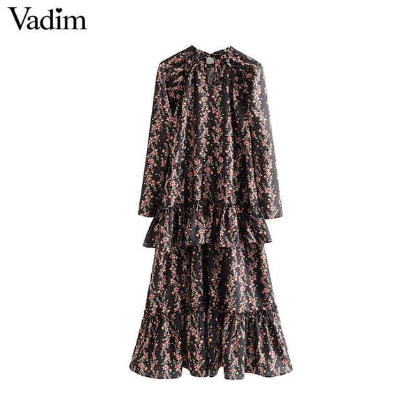 vadim women elegant ruffled floral print dress long sleeve o neck midi dress female retro sweet dresses vestidos qc802, Black;gray
vadim women elegant ruffled floral print dress long sleeve o neck midi dress female retro sweet dresses vestidos qc802, Black;gray