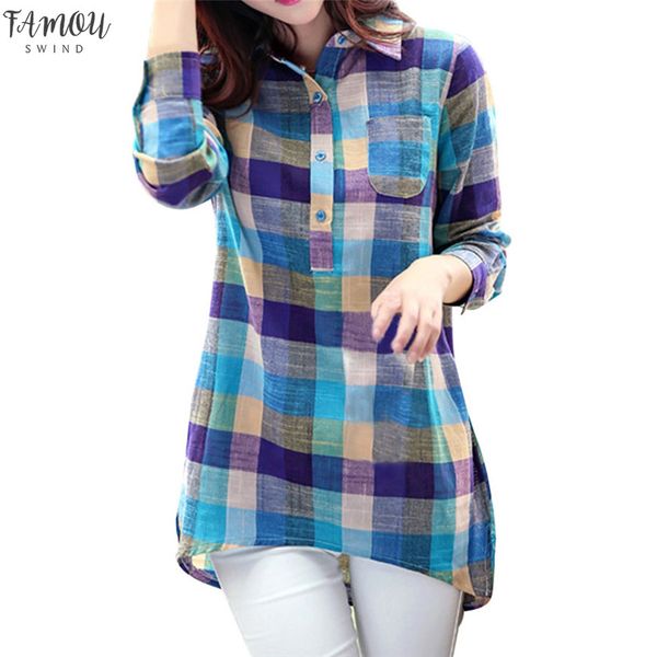 long sleeve shirts women casual matching color womens shirts for spring button loose plaid shirt blouse feminina, White
long sleeve shirts women casual matching color womens shirts for spring button loose plaid shirt blouse feminina, White