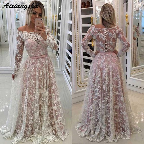 lace muslim evening dresses 2019 a-line off shoulder long sleeves plus size saudi arabic dubai long evening gown formal dress, White;black
lace muslim evening dresses 2019 a-line off shoulder long sleeves plus size saudi arabic dubai long evening gown formal dress, White;black