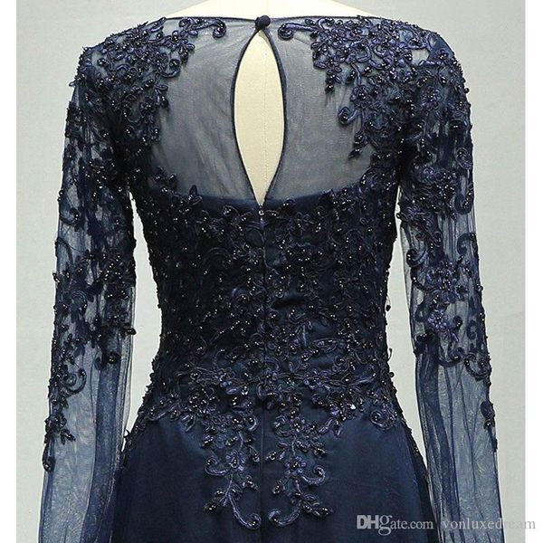 gorgeous dark navy blue long sleeve a line tulle mother of the bride dress beads lace wedding party gowns crystal appliques
gorgeous dark navy blue long sleeve a line tulle mother of the bride dress beads lace wedding party gowns crystal appliques