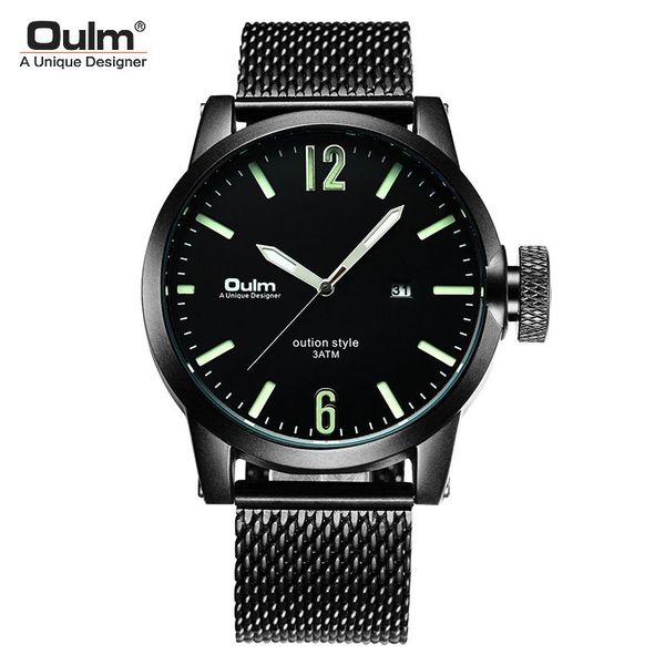 oulm new calendar men's watch casual luminous watch luxury mesh woven steel band waterproof quartz watch, Slivery;brown
oulm new calendar men's watch casual luminous watch luxury mesh woven steel band waterproof quartz watch, Slivery;brown