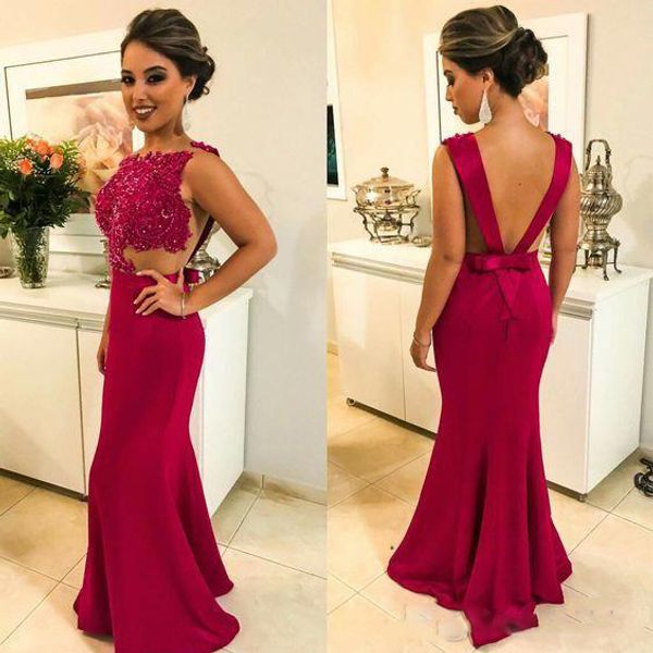 backless mermaid evening dresses sleeveless lace applique bow formal prom dresses party gown plus size with beaded, Black;red
backless mermaid evening dresses sleeveless lace applique bow formal prom dresses party gown plus size with beaded, Black;red