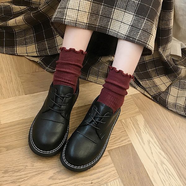 2020 new women's fashion low-casual shoes round toe platform women's flat shoes pu waterproof zapatos de mujer y351, Black