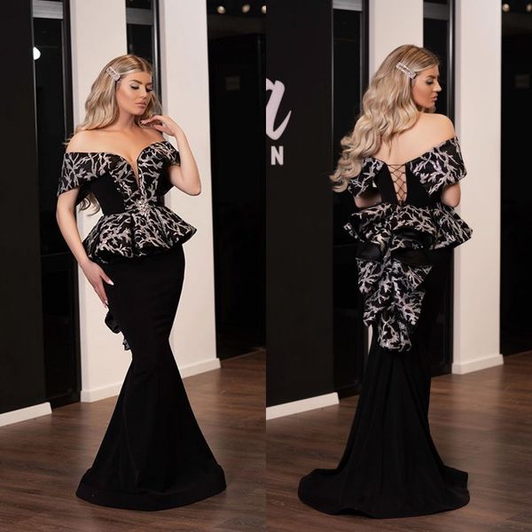 2020 fashion prom dresses off-shoulder appliques satin mermaid evening gowns custom made floor length plus size special occasion dress, Black
2020 fashion prom dresses off-shoulder appliques satin mermaid evening gowns custom made floor length plus size special occasion dress, Black