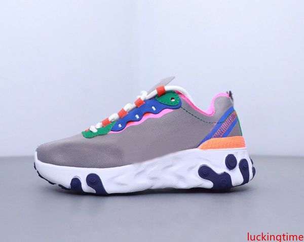 2019 новый react element 87 55 синие подошвы тренер дети кроссовки мальчик девочка молодежь малыш спорт кроссовки размер 28-35