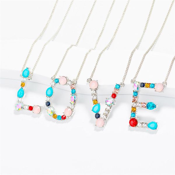 fashion silver gold color statement chain multicolor gemstone 26 alphabet pendant necklace zircon initial letter necklaces
fashion silver gold color statement chain multicolor gemstone 26 alphabet pendant necklace zircon initial letter necklaces
