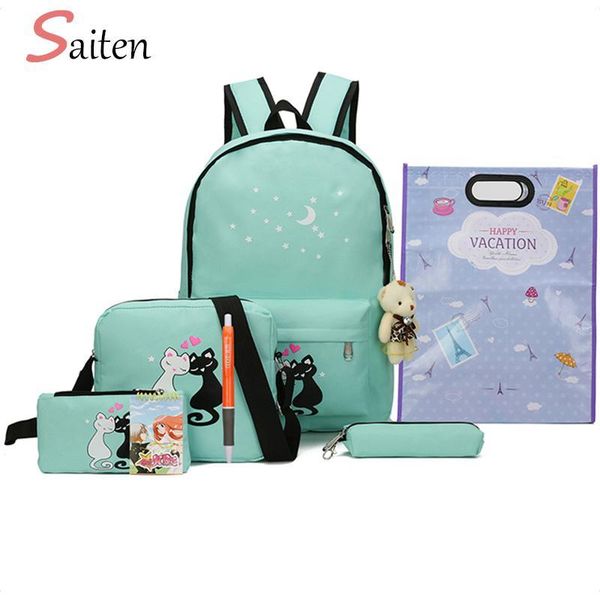 8pcs set canvas women backpacks female schoolbag cute cat printing school bag for teenager girls solid student backpack moclila
8pcs set canvas women backpacks female schoolbag cute cat printing school bag for teenager girls solid student backpack moclila