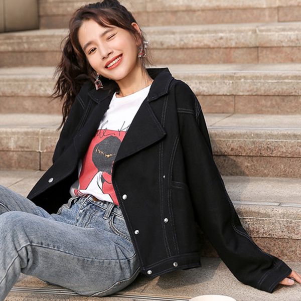women denim bomber jacket korean black white jean jackets fashion long sleeve crop jacket casual women outerwear chaqueta mujer, Black;brown
women denim bomber jacket korean black white jean jackets fashion long sleeve crop jacket casual women outerwear chaqueta mujer, Black;brown