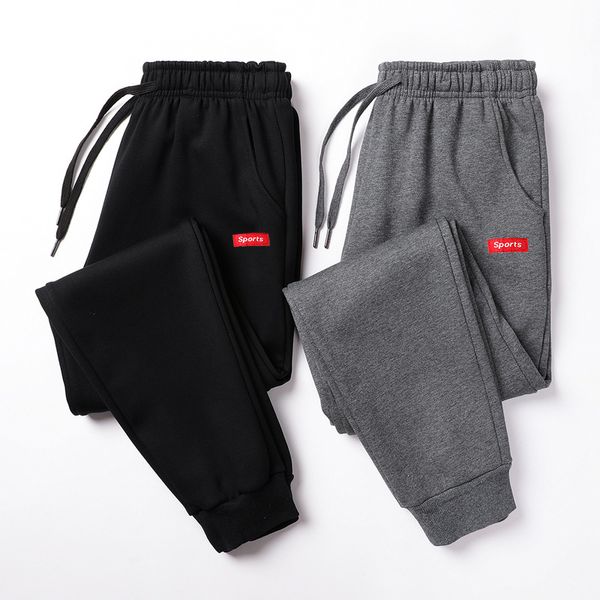 men's sports pants elastic waist cotton stretch men's pants, Black;blue