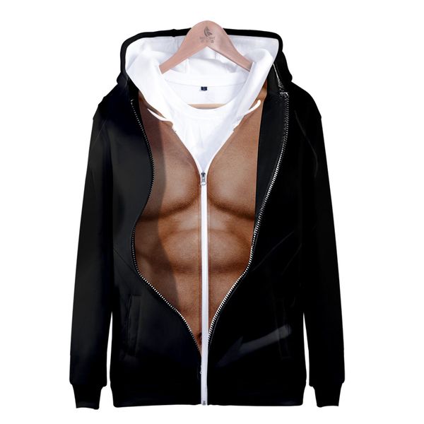 muscle zipper hoodies long sleeve men cool fake pectorales 3d printing streetwear cool man zipper hoodies abdominal male, Black
muscle zipper hoodies long sleeve men cool fake pectorales 3d printing streetwear cool man zipper hoodies abdominal male, Black