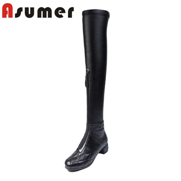 asumer new 2018 over the knee boots round toe black simple winter boots thich heels genuine leather
asumer new 2018 over the knee boots round toe black simple winter boots thich heels genuine leather