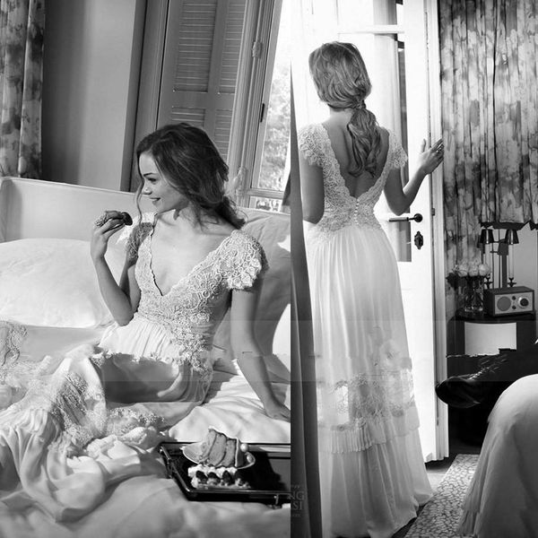 2019 a line beach wedding dresses v neck cap sleeves lace bodice open back wedding dresses chiffon vintage bridal gowns vestidos de novia, White
2019 a line beach wedding dresses v neck cap sleeves lace bodice open back wedding dresses chiffon vintage bridal gowns vestidos de novia, White
