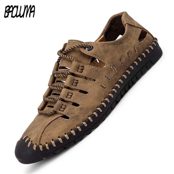 summer men's sandals leather breathable beach sandals slippers shoes men shoes lace-up outdoor male shoes 38-48 t200420, Black
summer men's sandals leather breathable beach sandals slippers shoes men shoes lace-up outdoor male shoes 38-48 t200420, Black