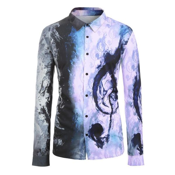 feitong men's autumn splicing music leisure printing long-sleeved shirt blouse, White;black
feitong men's autumn splicing music leisure printing long-sleeved shirt blouse, White;black