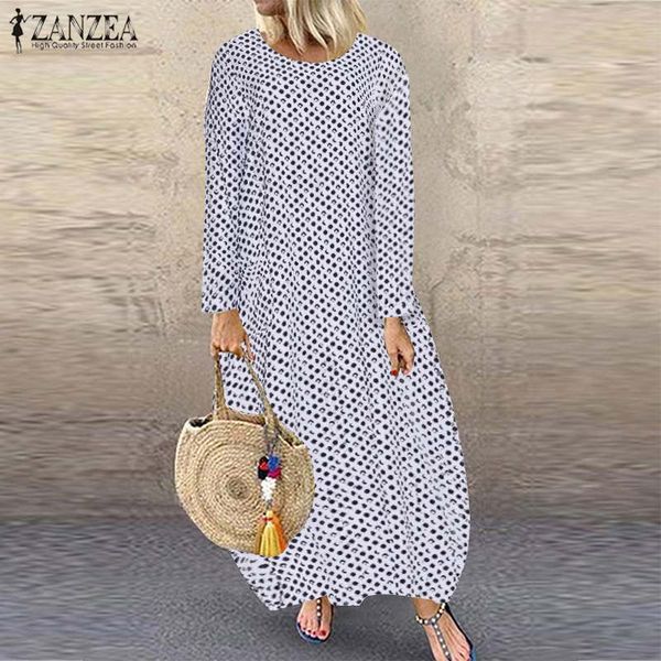fashion polka dot print maxi dress women's autumn sundress zanzea 2020 bohemian long sleeve tunic vestidos female o neck robe, Black;gray
fashion polka dot print maxi dress women's autumn sundress zanzea 2020 bohemian long sleeve tunic vestidos female o neck robe, Black;gray